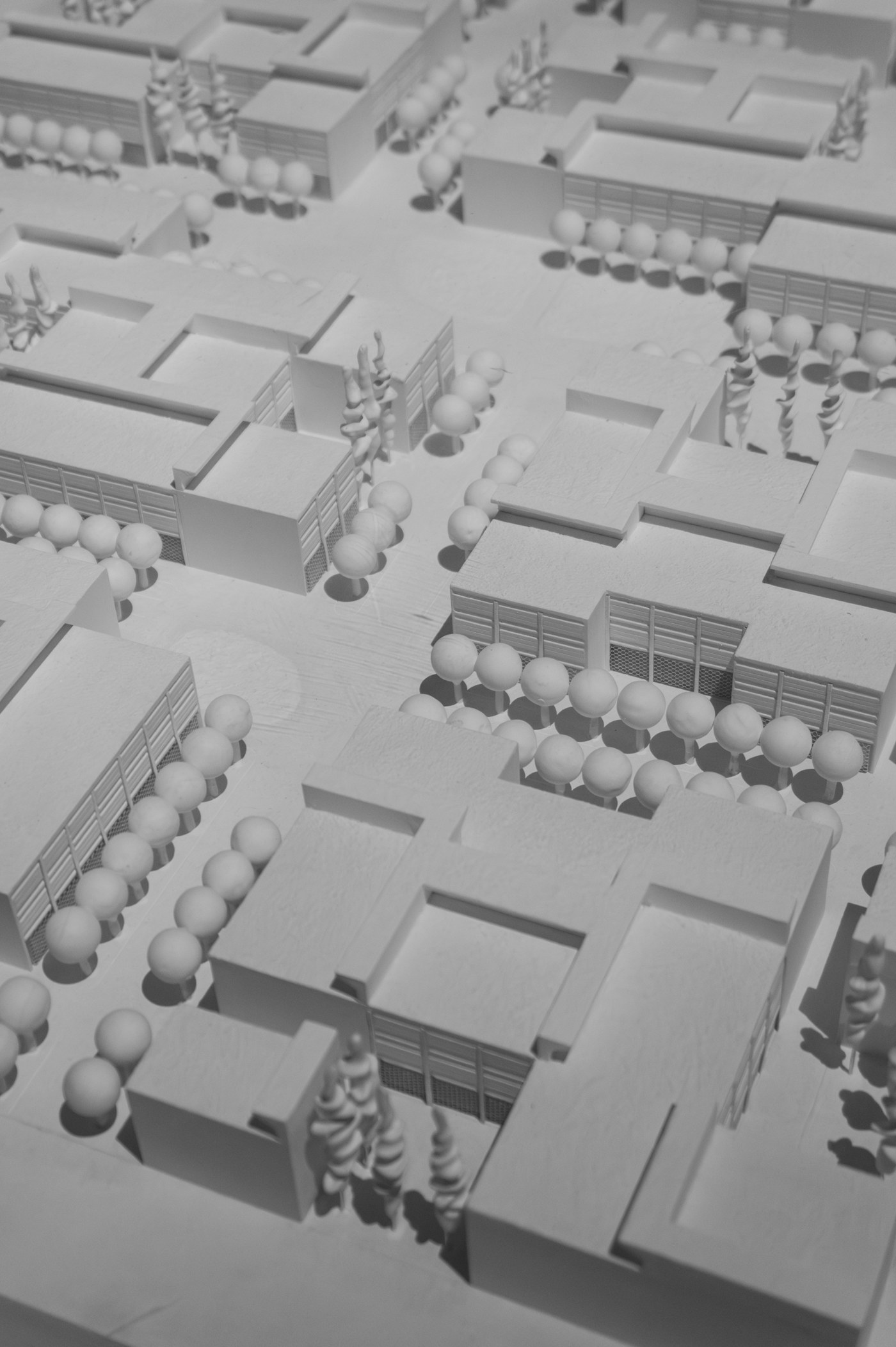 Architectural model showing a planned residential precinct